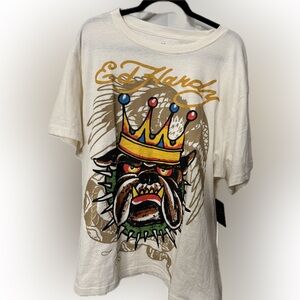 Ed Hardy Bulldog and Crown Design Size mens 2X NWT